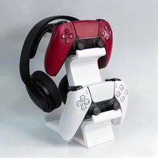 3D Printed Gaming Controller Headphone Stand White Holder