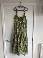 Zara Green Broderie Anglaise Midi Dress – Size XL – New with Tags