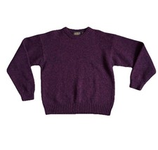 Vintage Eddie Bauer Men's Sweater Burgundy Wool Blend Knit Pullover Crew Neck LT