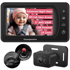 S100U Car Baby Camera with Advanced Night Vision, 3X Zoom, USB Powered, 5'' A...