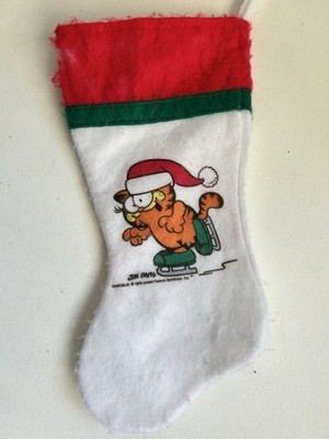 Vintage 1978 Garfield Christmas Stocking Jim Davis Felt Holiday Decor