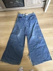 Vintage Caffeine Wide Leg Jeans Size 36 Blue Denim Flare Bottoms Y2K Style