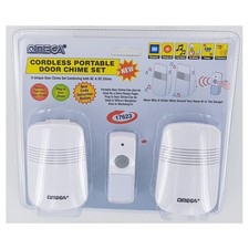 Omega 17623 Plug In Wireless Door Chime - White