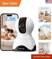 Home Security Indoor Pet Camera - 2.5K Quality, Dual Band WiFi Infrared Vision