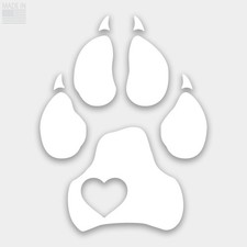 Dog Paw Heart Decal