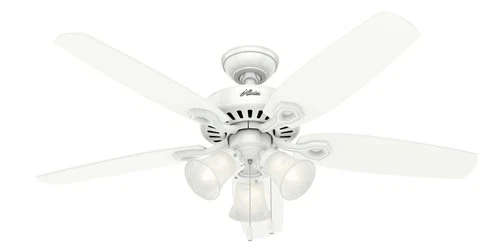 Hunter Fans - Builder 52 Inch Ceiling Fan with LED Light Kit and Pull Chain-Snow - Picture 1 of 4
