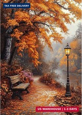 Autumn Diamond Art Painting Kits for Adults, 5D Landscape Diamond Art Kit for Be