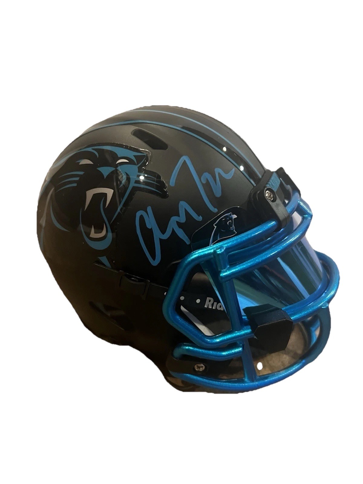 Christian McCaffrey Autographed Signed Carolina Panthers Mini Helmet Becket COA 