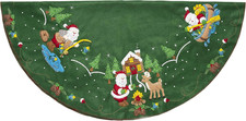 Lodge Santa 43" Felt Applique Christmas Tree Skirt Kit - Festive Holiday Decor