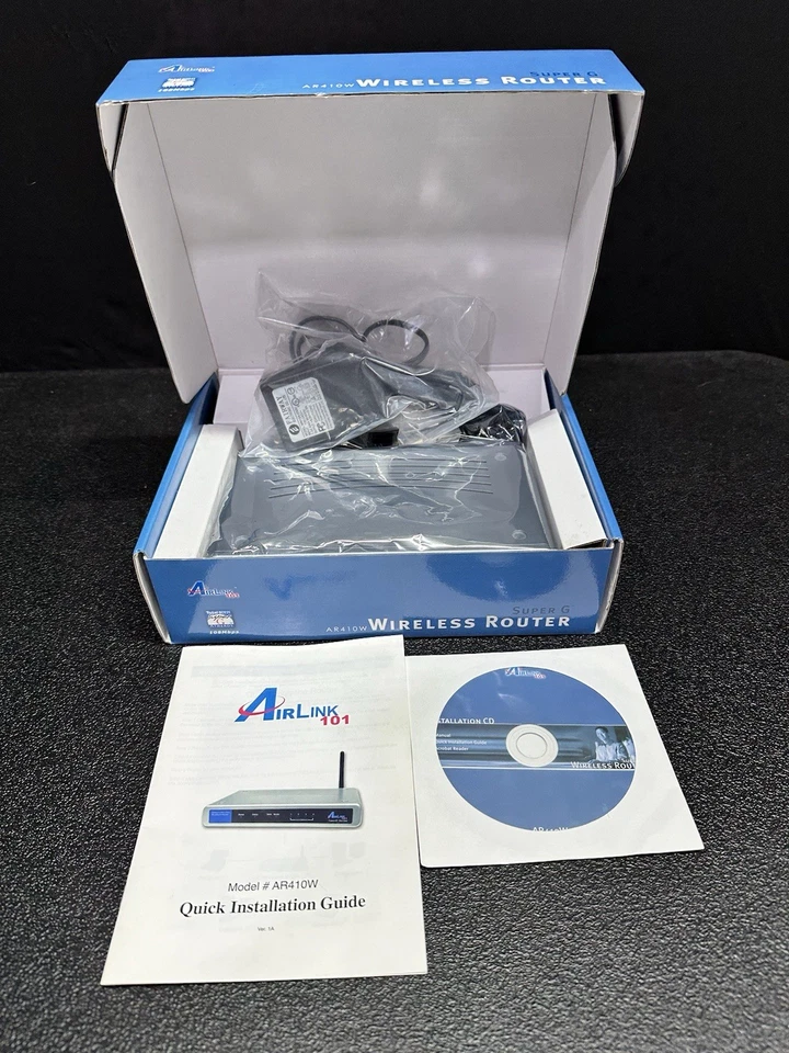 Airlink 101 Super G Wireless Router Gray 802.11a 4 Ports 54 Mbps Open box used - Image 2 of 3