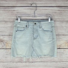 American Eagle Jean Super Stretch Mini Denim Light Wash Skirt Size 4 Y2K