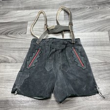 Vintage German Lederhosen Oktoberfest Suede Shorts Boys Small / 24 x 4L Green