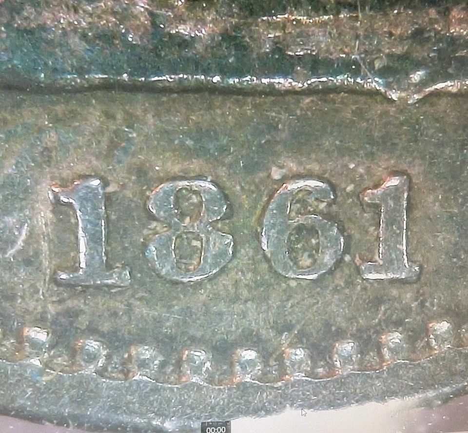 1861 “1/0” Seated Half Dime, Cool Color! US Coins Variety - Image 4 of 4