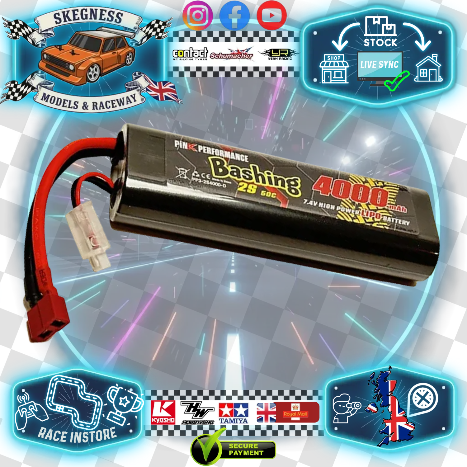 Pink Performance - Bashing LiPo 2S 7.4V 4000mah 50C (Deans) 139x47x25mm 240g Rou