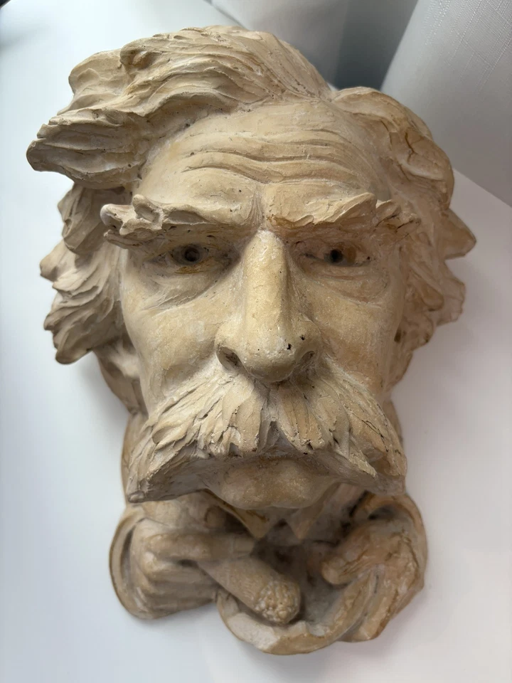 Frederick Hart 1991 Mark Twain Bust For Levenger Plaster Sculpture Signed - Image 2 of 4