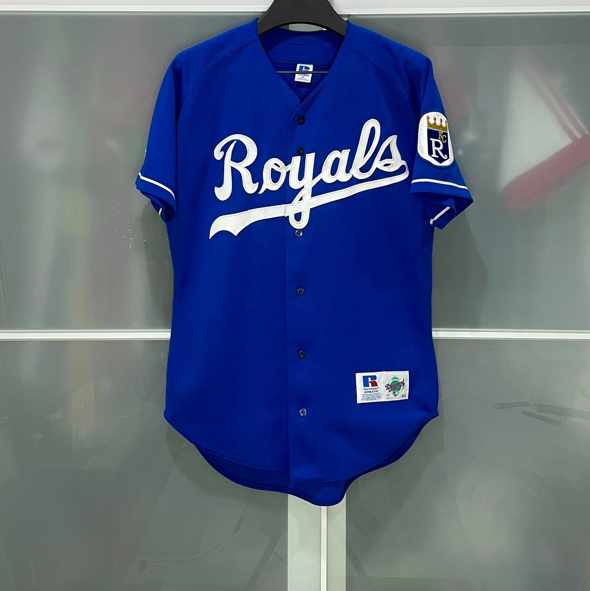 AUTHENTIC RUSSELL ATHLETIC KANSAS CITY ROYALS BLUE ALTERNATE BASEBALL JERSEY