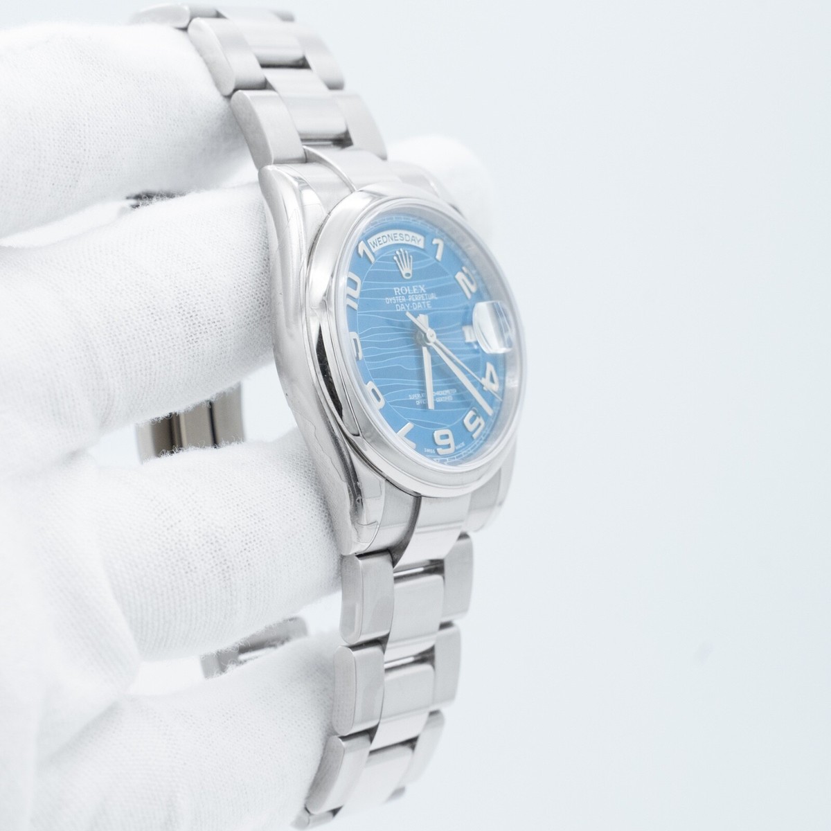 Rolex Day-Date 36 Blue Wave Dial 118209 | eBay
