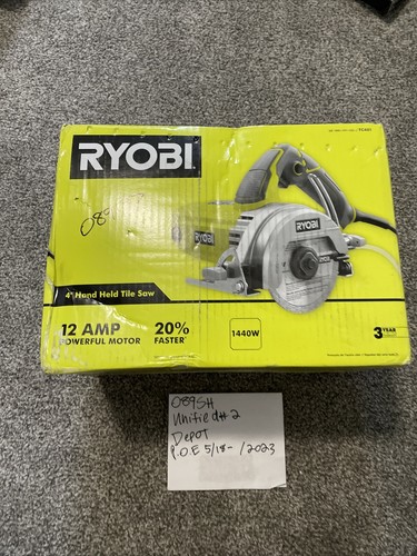Ryobi TC401 4-Inch Tile Saw - 12 Amp Motor, Includes Diamond Blade & Hose, Bulk Packaging