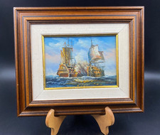 Quadro BATTAGLIA MARINE VELIERO olio sul tela