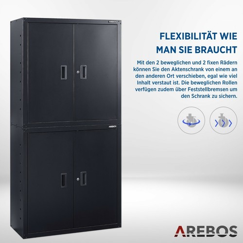 AREBOS Aktenschrank Büroschrank Lagerschrank Materialschrank Stahlschrank - Bild 4 von 12