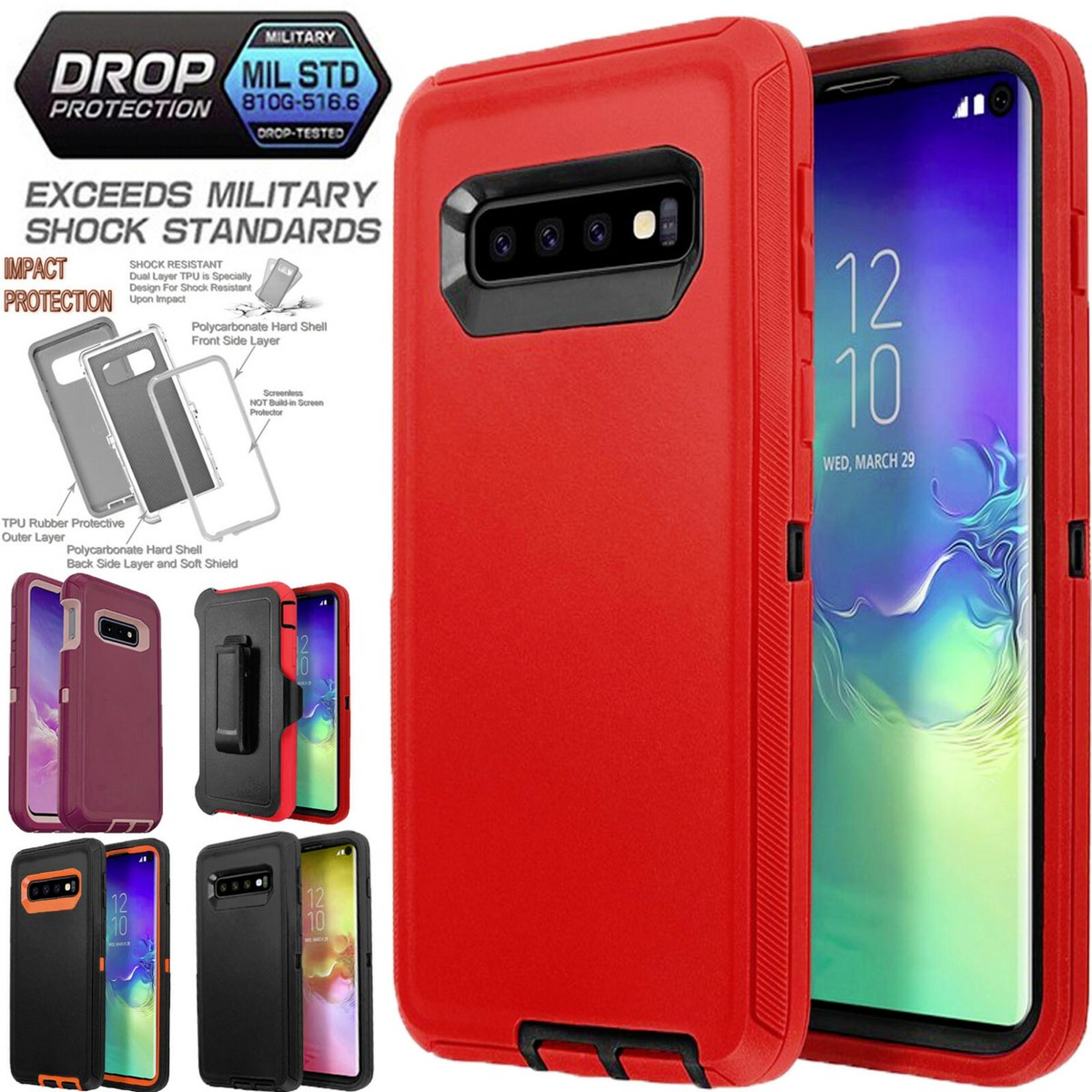 For Samsung Galaxy S10 S10e S10 Plus 360 Full Shockproof Case