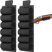 Tactical 6 Rounds 12/20GA Shotgun Shell Holder Ammo Carrier Pouch Adhensive 2PCS