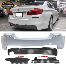 Fits 11-16 F10 5-Series MTech Style Rear Bumper Conversion Single Outlet