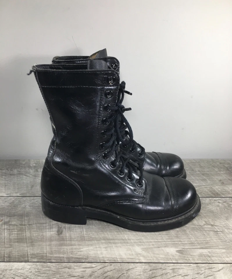 Панк гранж мотоцикла мотоциклиста крышка носок военного кожаные мужские ботинки размер 6 винтажный - Изображение 2 из 4