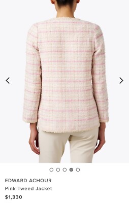 edward achour paris Pink Tweet Jacket SZ 38 $1330 | eBay
