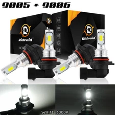 Ridroid 9005 9006 LED High Low Beam Headlights Combo Kit Conversion Bulbs 6000K