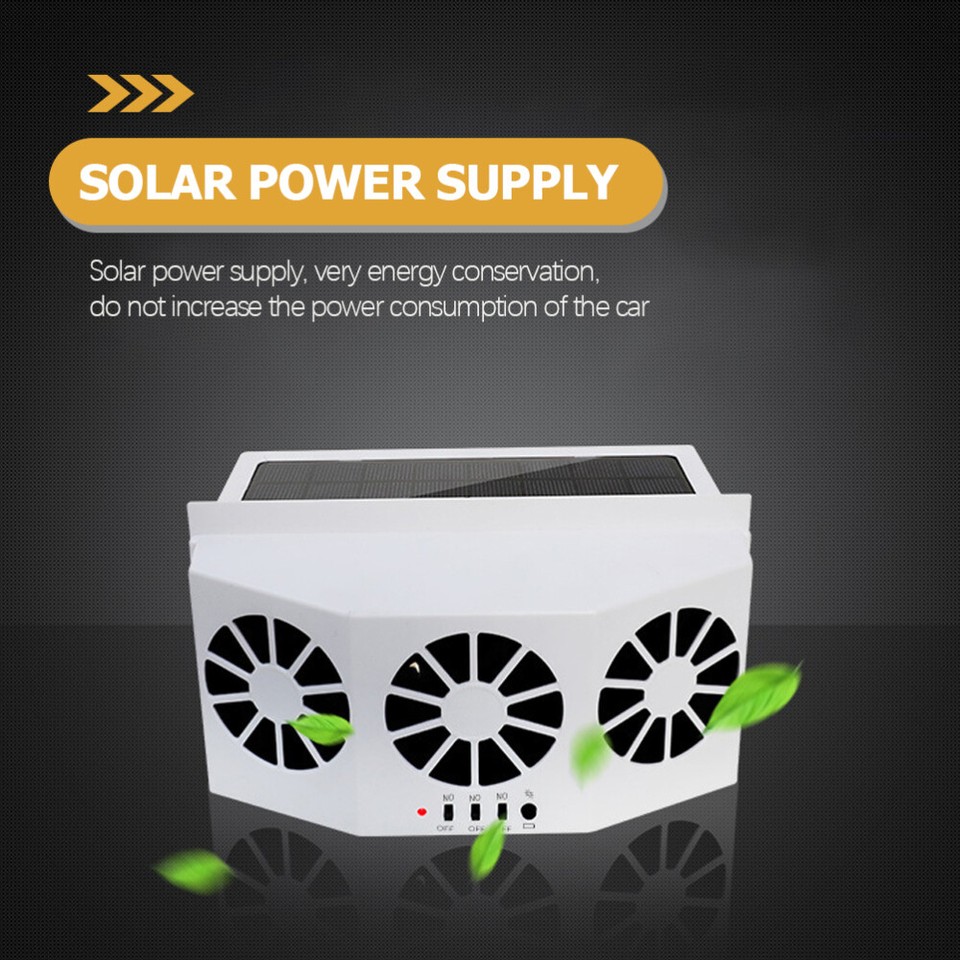 Car Fan for Fresh Air Conditioner Conditioning Powered Solar Car Fan