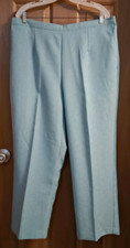 Alfred Dunner Woman Light Blue-Green Pants Flat Front Pockets Size 18W
