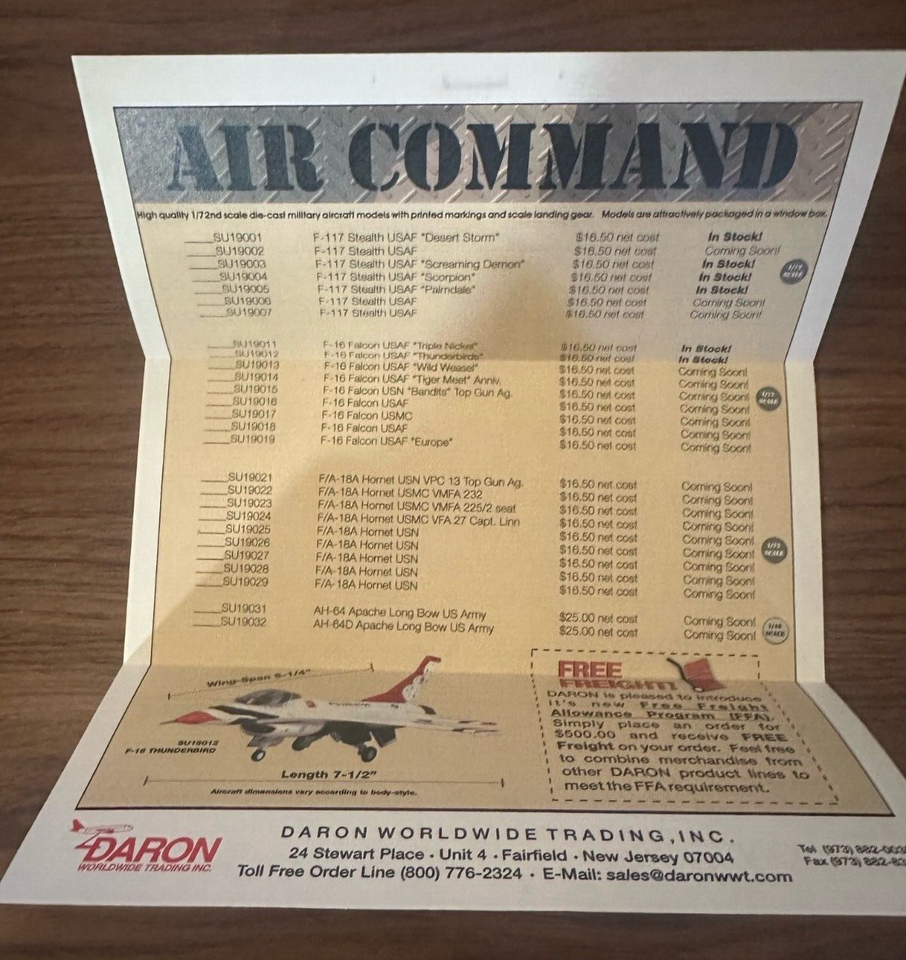 Air Command Catalog Pamplet Diecast Aviation Airplanes Aircraft