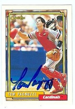 Tom Pagnozzi autographed baseball card (St Louis Cardinals) 1992 O Pee Chee #448