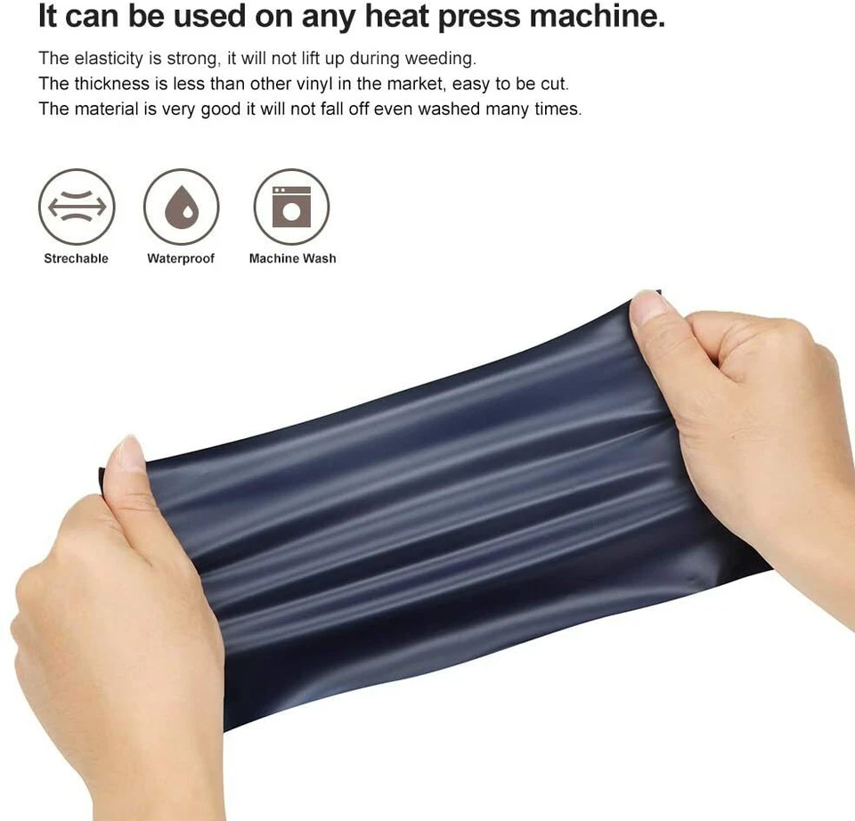 HTVRONT PU Heat Transfer Vinyl for T-Shirt HTV Iron on Vinyl Rolls for Cutting - image 2 of 4