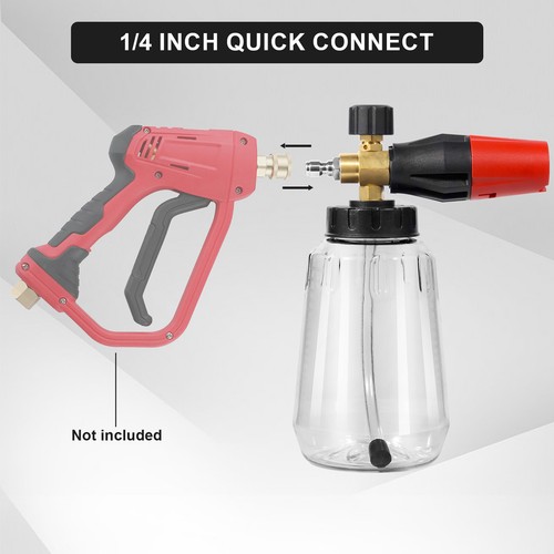 1/4" Adjustable Foam Cannon, Transparent Snow Foam Lance for Car Pressure Washer - Picture 5 of 11