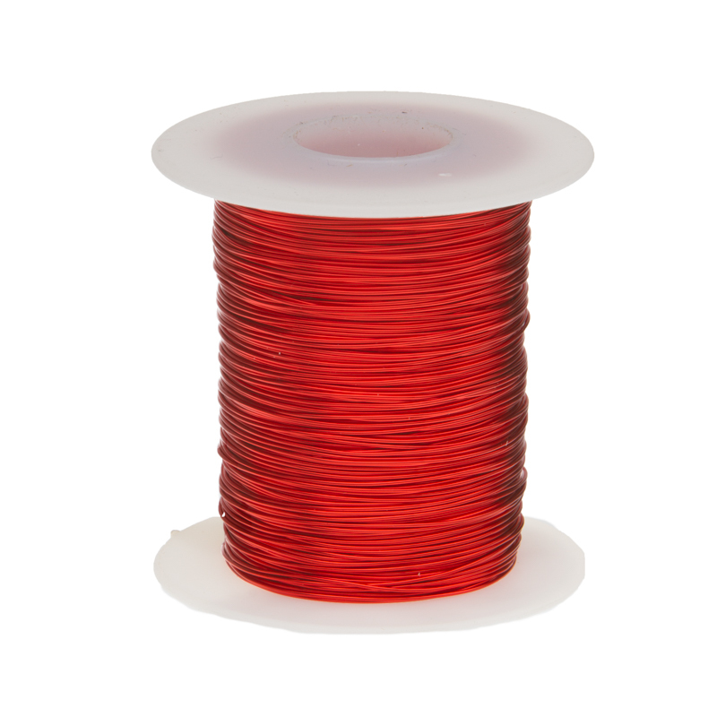25 AWG Gauge Enameled Copper Magnet Wire 4 oz 253' Length 0.0188" 155C Red