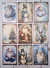 9 Vintage Style Christmas Handmade Pocket Letter Cards Scrapbooks Crafts