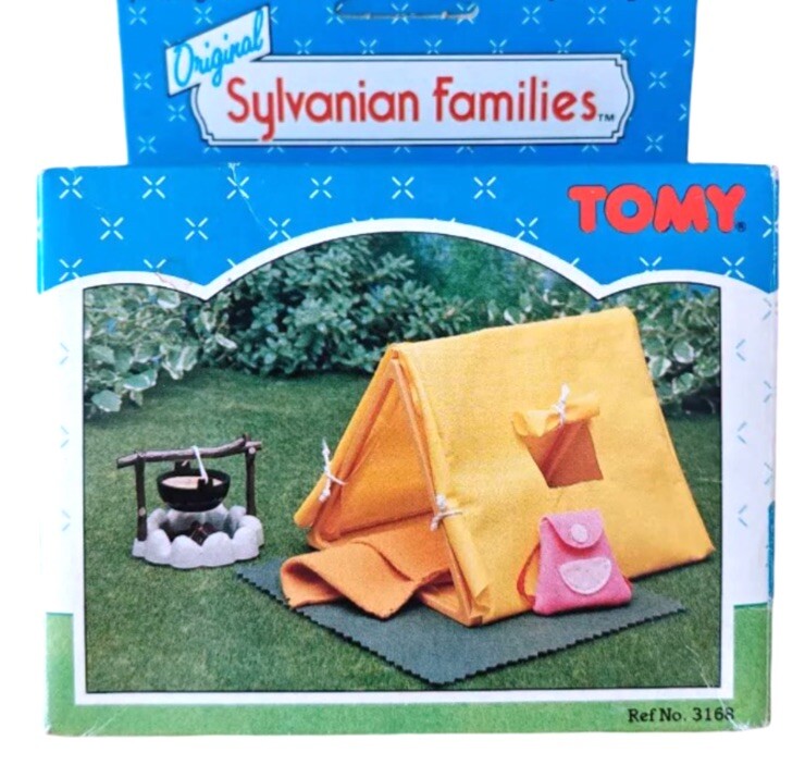 Sylvanian Families Yellow Tent Camping Set Tomy Vintage Calico Critters  Complete