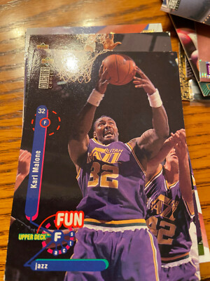 UPPER DECK Karl Malone コレクターウエア 1995-96 Collector's Choice Karl Malone #192 Fun Facts Utah Jazz