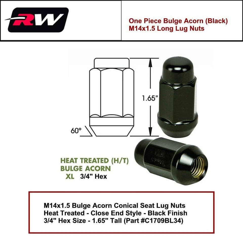 (1) Kit de instalación de rueda M14x1.5 negro bellota ajuste Camaro 2010-2024 Foto 2 de 3