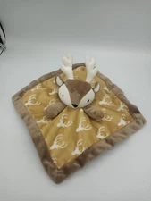 Levtex Baby Brown & White Deer Fawn Plush Lovey Security Blanket Soother Antlers