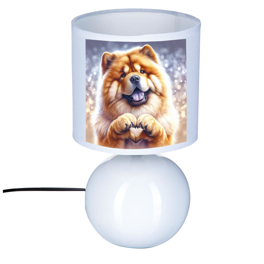 Lampe de chevet blanc Chow Chow pour illuminer les soirées des passionnés
