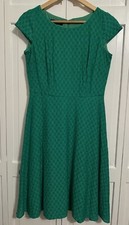 Nine West Green A-Line Midi Dress Womens Size 2 EUC Career Work Business Attire