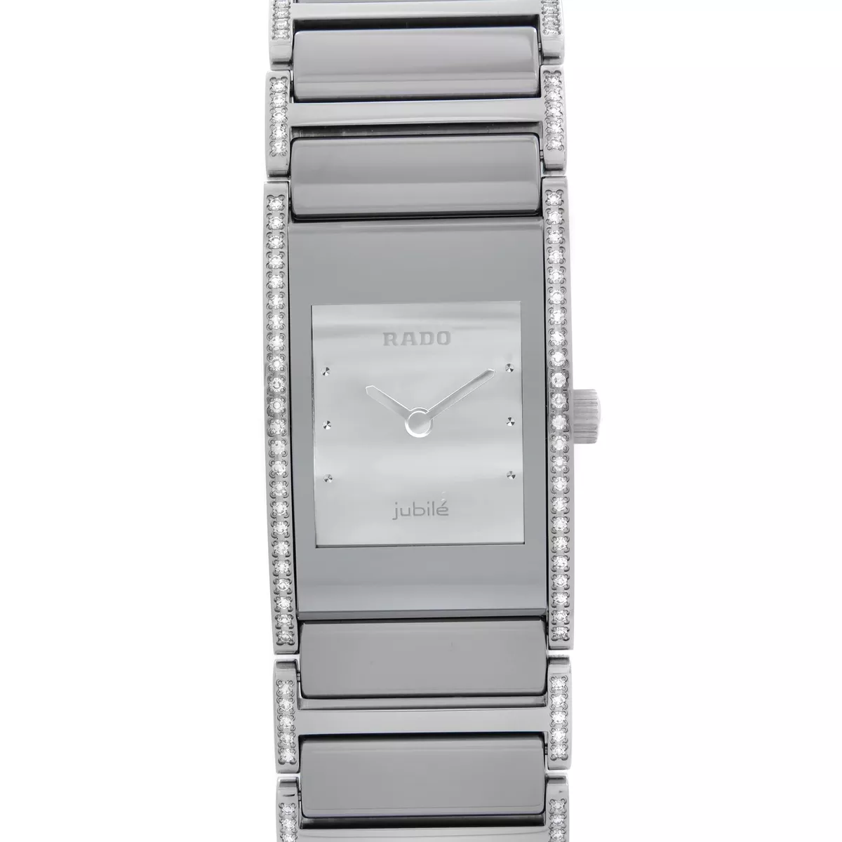 Rado Integral Steel Ceramic Diamonds Silver Dial Quartz Ladies
