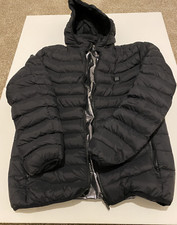 Heated Zip Up Down Puffer Jacket Removable Hood, With Carbon Fibre Usb Heating