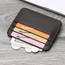 Mens Slim Leather Wallet Card Holder Front Pocket Wallets Credit ID Pocket Thin