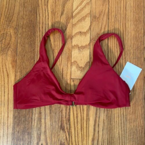 Andie The Amor Bikini Top Swimsuit Crimson Red size Small NWT