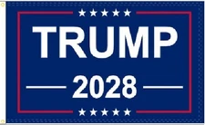 3X5 TRUMP 2028 MAGA KAG REPUBLICAN BLUE FLAG BANNER 100D W/ GROMMETS