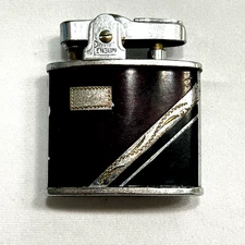 Vintage 1960s Ronson "WHIRLWIND" Pocket Lighter #18249 - Burgundy/Black Lacquer